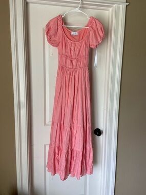 Kate Spade Linen Riviera maxi dress in Sea Star size xxs